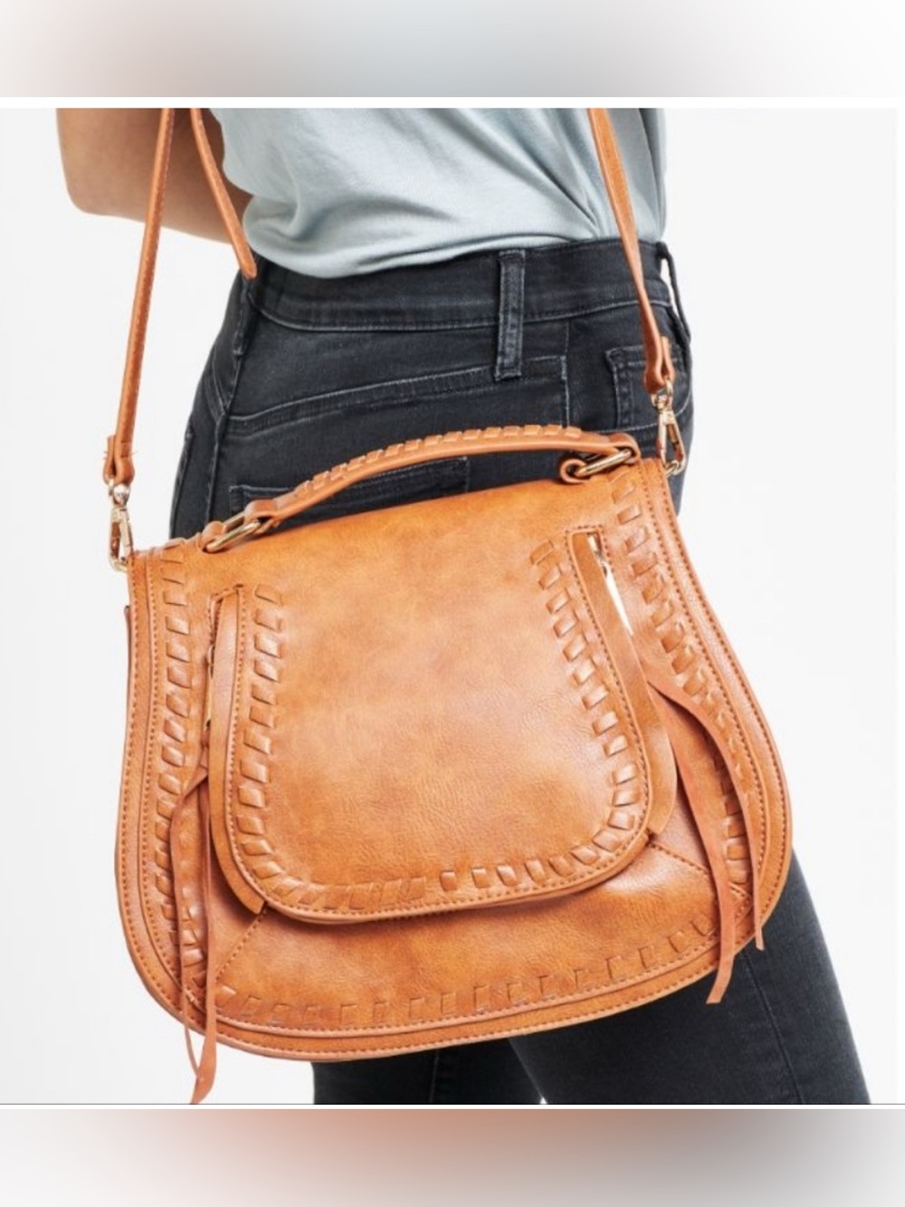 Urban Expressions Khloe Crossbody/ Satchel Bag- Tan
